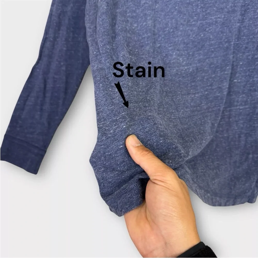 J.CREW Knit Goods Cotton Henley Shirt Long Sleeve Heather Blue Mens Size Large